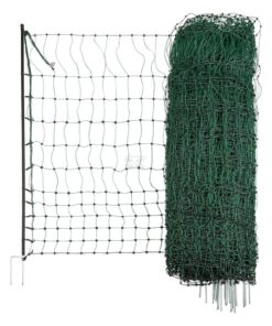 Poultry netting 50m/106cm double spike green elec con.