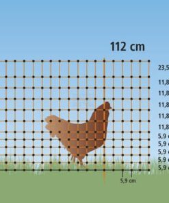 Poultry netting 50m/106cm double spike green elec con.