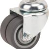 Rueda industrial giratoria en goma: Ø50 x 19 mm, orificio único para pasador. Capacidad: 60 kg, Tente