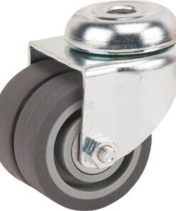 Rueda industrial giratoria en goma: Ø50 x 19 mm, orificio único para pasador. Capacidad: 60 kg, Tente