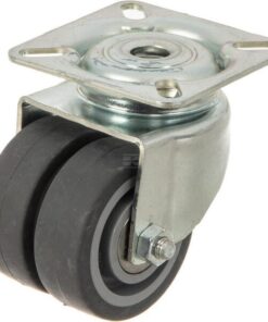 Rueda industrial giratoria en goma: Ø50 x 19 mm, orificio único para pasador, 60 x 60 mm. Capacidad: 60 kg, Tente