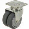 Rueda industrial giratoria en goma: Ø75 x 25 mm, orificio único para pasador, 77 x 67 mm. Capacidad: 100 kg, Tente