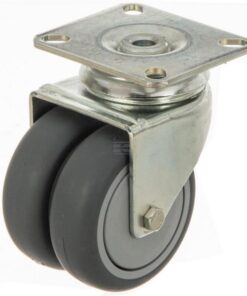 Rueda industrial giratoria en goma: Ø75 x 25 mm, orificio único para pasador, 77 x 67 mm. Capacidad: 100 kg, Tente