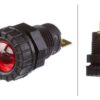 Indicador luminoso halógeno, redondo, 12/24 V, rojo, atornillable, terminal de cuchilla, Hella