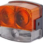 Luz de posición e intermitencia Izda. 21/10 W, cuadrada, 12 V, ámbar / transparente, atornillable, 95 x 54,5 x 90 mm, Hella