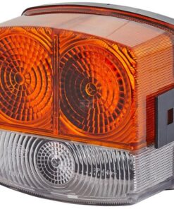 Luz de posición e intermitencia Izda. 21/10 W, cuadrada, 12 V, ámbar / transparente, atornillable, 95 x 54,5 x 90 mm, Hella