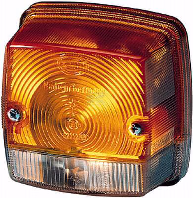 Plástico piloto delantero 7 Piloto de posición e intermitencia 21 W, cuadrada, 12 V, ámbar / transparente, atornillable, 84 x 84 mm, Hella