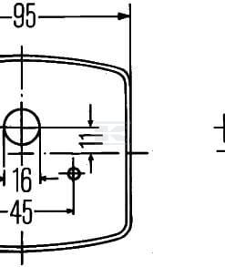 Luz de intermitencia y galibó 21 W, cuadrada, 12 V, ámbar / transparentee, atornillable, 85 x 54 x 9 5 mm, Hella