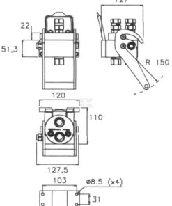 Multifaster DN10-2x1/2" BSPP tapón de sección móvil