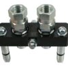 Multifaster DN10-2 x 1/2" BSPP tapón de sección móvil