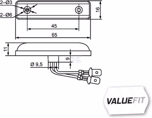 Luz de posición LED, delantera