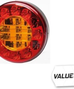 Piloto trasero LED, redondo, 10/30V, rojo/ámbar, atornillable Ø122 mm, 24 LEDs, Hella ValueFit