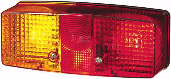 Piloto rojo/transparente/ámbar rectangular trasero/izd., Hella 7 Luz trasera izda. Hella