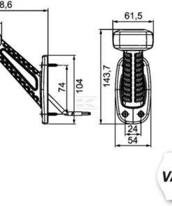 Luz lateral LED, del., tras.