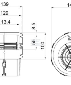 Soplador simple de 12 V, 009-A70-74D GR RPA3 VCB 5 Soplador simple de 12 V, 009-A70-74D GR RPA3 VCB
