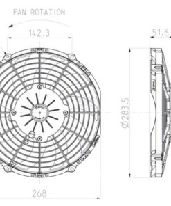 Ventilador 12V, 255mm, VA11-AP7/C-57S 5 Fan 12V, 255mm, VA11-AP7/C-57S