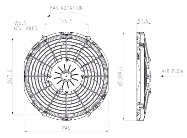 Ventilador 12V, 280mm, VA09-AP8/C-54S 12V BT MC 3 Fan 12V, 280mm, VA09-AP8/C-54S 12V BT MC