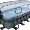 Piscina desmontable 4x2x1m piedra con cubierta