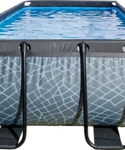 Piscina desmontable 4x2x1m piedra con cubierta
