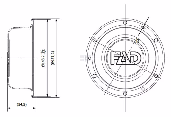 Tapa de cubo Ø148,2 mm, 6 orificios, 7 mm 3 Tapa de cubo Ø148,2 mm, 6 orificios, 7 mm