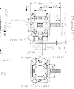 Caja de engranajes T-312A 1:2,5 de rueda libre 7 Caja de engranajes T-312A 1:2,5 de rueda libre