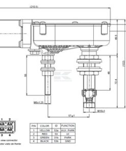 Motor limpiaparabrisas 12V eje 90° L:72,4mm Ø10mm (tipo 316)