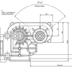 Motor limpiaparabrisas 12V eje 90° L:72,4mm Ø10mm (tipo 316)