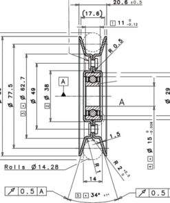 Polea Ø88mm/orif. central 15mm