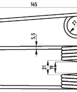 Spring tine for pick-up, 145x75x27, diameter  5.5