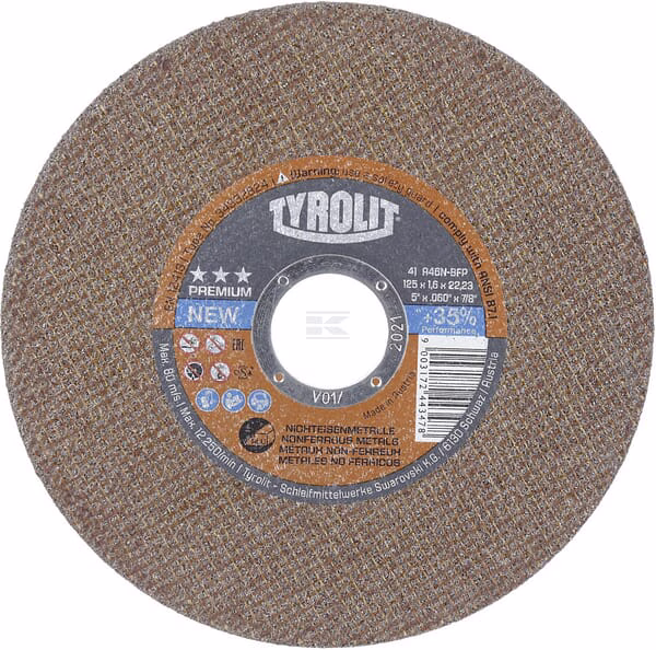 Disco de corte 125x1,6x22,23mm A46N-BFP 1 Disco de corte 125x1,6x22,23mm A46N-BFP