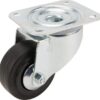 Rueda industrial giratoria en goma: Ø80 x 35 mm, placa soporte: 105 x 85 mm. Capacidad: 70 kg, Tente