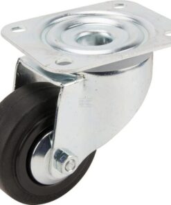 Rueda industrial giratoria en goma: Ø80 x 35 mm, placa soporte: 105 x 85 mm. Capacidad: 70 kg, Tente