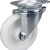 Rueda industrial giratoria en poliamida: Ø160 x 40 mm, placa soporte: 137 x 105 mm. Capacidad: 350 kg, Tente
