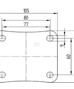 Rueda industrial giratoria en goma: Ø125 x 37 mm, placa soporte con freno: 105 x 85 mm. Capacidad: 100 kg, Tente 6 Rueda industrial giratoria en goma: Ø125 x 37 mm, placa soporte con freno: 105 x 85 mm. Capacidad: 100 kg, Tente
