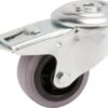 Rueda industrial giratoria en goma: Ø80 x 35 mm, placa soporte con freno. Capacidad: 70 kg, Tente
