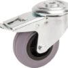 Rueda industrial giratoria en goma: Ø100 x 35 mm, placa soporte con freno. Capacidad: 75 kg, Tente 9 Rueda industrial giratoria en goma: Ø100 x 35 mm, placa soporte con freno. Capacidad: 75 kg, Tente