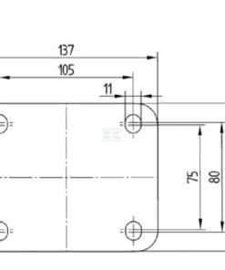 Rueda industrial giratoria en poliamida: Ø125 x 40 mm, placa soporte con freno 105 x 85 mm. Capacidad: 250 kg, Tente 13 Rueda industrial giratoria en poliamida: Ø125 x 40 mm, placa soporte con freno 105 x 85 mm. Capacidad: 250 kg, Tente