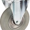 Rueda industrial fija en goma: Ø200 x 50 mm, placa de soporte: 137 x 115 mm. Capacidad: 75 kg, Tente