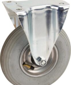 Rueda industrial fija en goma: Ø200 x 50 mm, placa de soporte: 137 x 115 mm. Capacidad: 75 kg, Tente