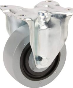 Rueda industrial fija en poliamida: Ø100 x 36 mm, placa de soporte: 103 x 85 mm. Capacidad: 160 kg, Tente