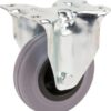 Rueda industrial fija en goma: Ø100 x 35 mm, placa de soporte: 103 x 85 mm. Capacidad: 75 kg, Tente