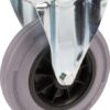 Rueda industrial fija en goma: Ø200 x 50 mm, placa de soporte: 137 x 115 mm. Capacidad: 205 kg, Tente