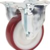 Rueda industrial fija en poliuretano: Ø100 x 32 mm, placa de soporte con freno: 103 x 85 mm. Capacidad: 150 kg, Tente