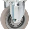 Rueda industrial fija en goma: Ø125 x 40 mm, placa de soporte: 103 x 85 mm. Capacidad: 250 kg, Tente