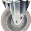 Rueda industrial fija en goma: Ø160 x 46 mm, placa de soporte: 137 x 115 mm. Capacidad: 300 kg, Tente
