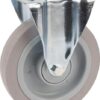 Rueda industrial fija en goma: Ø200 x 46 mm, placa de soporte: 137 x 115 mm. Capacidad: 400 kg, Tente