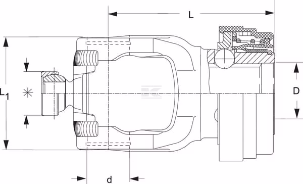 Horquilla con desconexión rápida, Ø1,3/8" - 21 estrías, P580 Walterscheid 4 Horquilla con desconexión rápida, Ø1,3/8" - 21 estrías, P580 Walterscheid