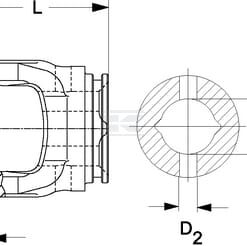 Horquilla para tubo perfilado, Ø39,5 mm, P480 Walterscheid