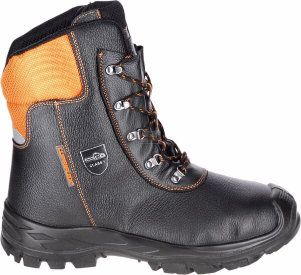 Botas para motosierra tamaño 50/UK 50, negro/naranja, Eco Hunter básico, Lupriflex 4 Botas para motosierra tamaño 50/UK 50, negro/naranja, Eco Hunter básico, Lupriflex