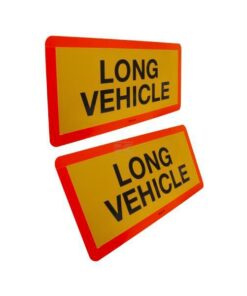 Sign Set “LONG VEHICLE” 525x250x1mm, yellow class 1 fluorescent